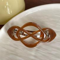 French Hair Barrettes Resin Matte Finish Hair Clips Chic Shape Design Pure Color Hair Accessories šviesiai ruda spalva