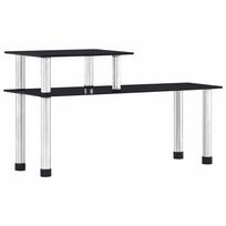 vidaXL Virtuvės lentyna, juoda, 45x16x26cm, grūdintas stiklas