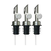 3pcs Stainless Steel Weighted Spout Pourer Precise Pouring Auto Flip Olive Oil Dispenser Spout Self-closing Gravity Flip