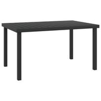 vidaXL Sodo stalas, juodos spalvos, 140x90x74cm, aliuminis ir WPC