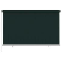 vidaXL Lauko roletas, 245 (plotis) x 140 (aukštis) cm, tamsiai žalios spalvos, HDPE