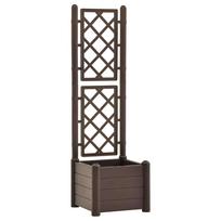 vidaXL Sodo lovelis su treliažu, moka spalvos, 43x43x142cm, PP