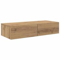 Wall Mounted Shelf with Drawers Artisan Oak Finish 80 x 33 x 17 cm Engineered Wood