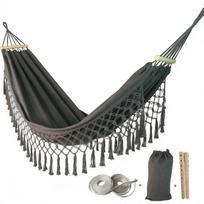 Canvas Camping Hammock Tassel Garden Swing Hammock Durable Double Hammock  Outdoor kupranugaris