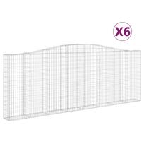 vidaXL Išlenkti gabiono krepšiai, 6vnt., 400x30x140/160cm, geležis