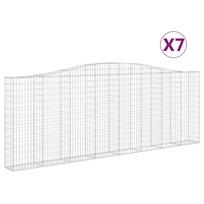 vidaXL Išlenkti gabiono krepšiai, 7vnt., 400x30x140/160cm, geležis