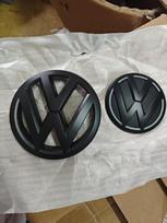VW 2 vnt. 3D ABS automobilio priekinės grotelių emblema, bagažinės emblema, automobilio atsarginės dalys, skirtos vw Tiguan 5N0853601 5ND853630 2012-2017 FM7 Front and Rear matinė juoda spalva