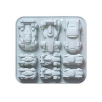 9 Cavities Racing Car Silicone Ice Molds Easy Demolding Dishwasher Safe For Cake Baking Freezing Drink Freezers rožinė