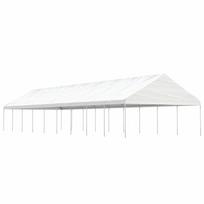 vidaXL Pavėsinė su stogu, balta, 20,07x5,88x3,75m, polietilenas
