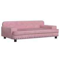 vidaXL Vaikiška sofa, rožinės spalvos, 90x53x30cm, aksomas