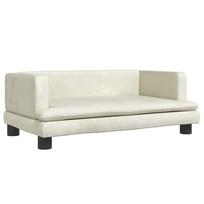 vidaXL Vaikiška sofa, kreminės spalvos, 80x45x30cm, aksomas