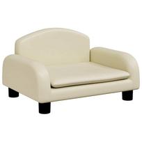 vidaXL Vaikiška sofa, kreminės spalvos, 50x40x30 cm, dirbtinė oda
