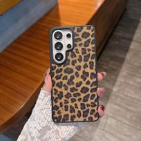 Applicable to Samsung S26 ultra mobile phone case s25 protective case s24 brown leopard print s23 plus simple sticker leather S23 ultra gray
