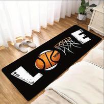Meilė Krepšiniui Bėgimo Takelis Krepšinio Lankas Neslystanti Grindų Kilimėlis Miegamajam Svetainei Sporto Tematikos Kilimas Namų Dekoras 40X120CM brown