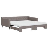 vidaXL Lova su ištraukiama dalimi/čiužiniu, taupe, 100x200cm, audinys