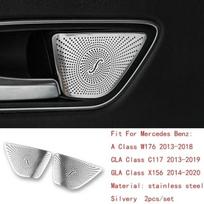 Steel Car Door Speakers Stereo Decorate Cover Speaker Trim Cover For Mercedes-Benz A CLA GLA Class W176 X156 C117 Rear Door Speaker gray