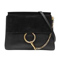 [Naudotas] Faye akordeono stiliaus priekinis atvartas zomšas veršio oda crossbody peties rankinė - Geros būklės #1WHAMF0 ONE SIZE black