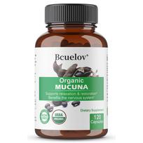 Bcuelov Ekologiškos Mucuna kapsulės, 600 mg aksominė pupelė, kasdieniam sveikatingumui palaikyti, 120 kaps. 120 capsules black