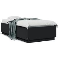 vidaXL Lovos rėmas, juodos spalvos, 90x190cm, apdirbta mediena