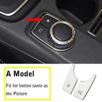 Automobilio konsolės multimedijos rankenėlės jungiklio mygtuko dangtelio lipdukas Mercedes Benz A B C E klasės CLA GLA GLK W204 W212 W176 W246 Style C gray