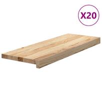 vidaXL Laiptų pakopos, 20 vnt., neapdorotas ąžuolo medienos masyvas