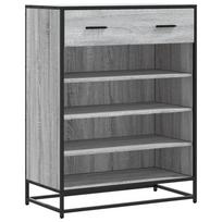 vidaXL Spintelė batams, pilka ąžuolo, 75x38x97,5cm, mediena ir metalas