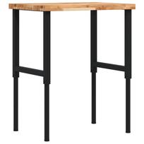 vidaXL Darbastalis, 80x60x(73-99,5)cm, bukmedis, stačiakampis