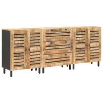vidaXL Saugojimo spintos 3 vnt. 180 x 33 x 75 cm Kietas mango medis