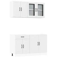 vidaXL Virtuvinių spintelių komplektas, 4 dalių, Lucca, balta