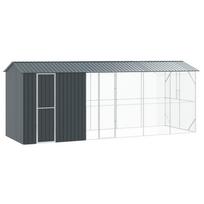 vidaXL Paukščių narvas Antracitas 645 x 208 x 247 cm Cinkuota plienas