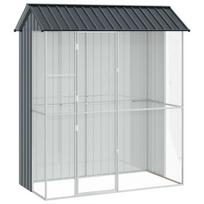 vidaXL Paukščių narvas Antracitas 215 x 110 x 247 cm Cinkuota plienas