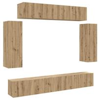 vidaXL 6 dalių sieninis televizoriaus spintelės komplektas Artisan Oak