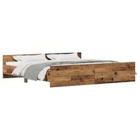 vidaXL Lovos rėmas Senovinis medis 203 x 203 x 50 cm Apdirbta mediena