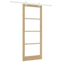 vidaXL Slankios durys 93 x 232 cm Tvirtos pušies mediena ir stiklas