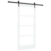 vidaXL Slankios durys 93 x 202 cm Tvirtos pušies mediena ir stiklas