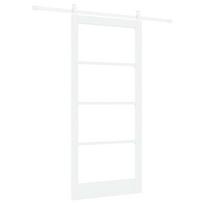vidaXL Slankios durys 93 x 202 cm Tvirtos pušies mediena ir stiklas