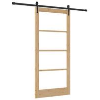 vidaXL Slankios durys 93 x 202 cm Tvirtos pušies mediena ir stiklas