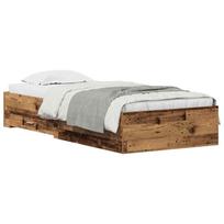 vidaXL Lovos rėmas Senovinis medis 90 x 190 cm Apdirbta mediena