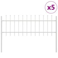 vidaXL Sodo tvora WOERDEN 5 vnt. 8,5 x 0,6 m Miltelinis plienas Balta