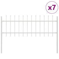 vidaXL Sodo tvora WOERDEN 7 vnt. 11,9 x 0,6 m Miltelinis plienas Balta