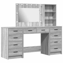 vidaXL Makiažo stalas 3 vnt. Pilkas Sonoma 78,5 x 41 x 135 cm