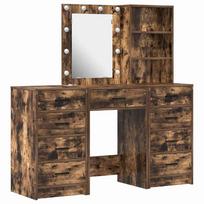 vidaXL Makiažo stalas 3 vnt. Ruda 40 x 41 x 135 cm Apdirbta mediena