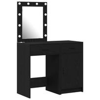 vidaXL Makiažo stalas 2 vnt. Juoda 50 x 41 x 135 cm Apdirbta mediena