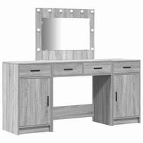 vidaXL Makiažo stalas 3 vnt. Pilka 78,5 x 41 x 135 cm Apdirbta mediena