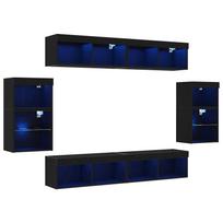 vidaXL TV spintelių komplektas 8 vnt. 37 x 30 x 70 cm juoda ąžuolo