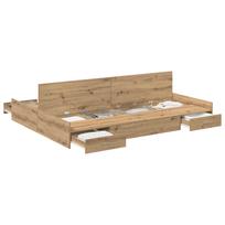 vidaXL Lova su daiktų laikymo vieta Amatininkų ąžuolas 150 x 200 cm