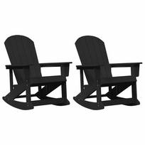 vidaXL Adirondack sūpynės kėdės 2 vnt. 2 vietos Juoda HDPE