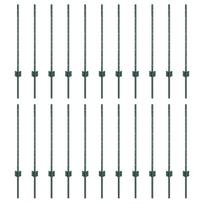 vidaXL Įmontuotas tvoros stulpas 22 vnt. Žalia 120 cm