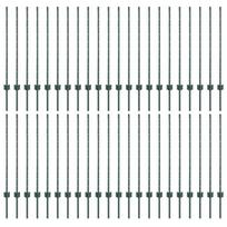 vidaXL Įmontuotas tvoros stulpas 44 vnt. Žalia 140 cm