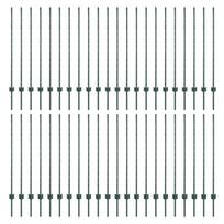 vidaXL Įmontuotas tvoros stulpas 44 vnt. Žalia 160 cm
